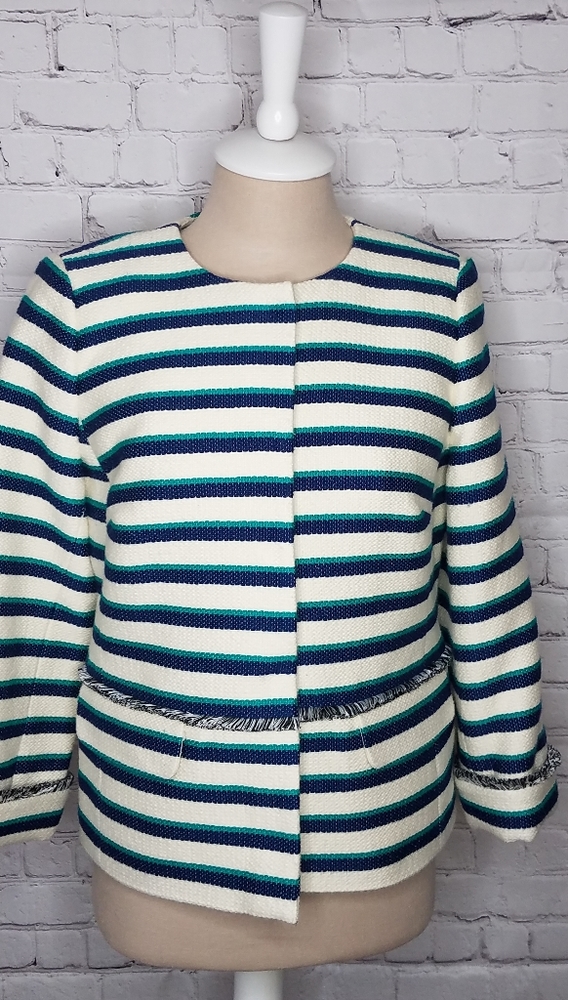 Talbots Blazer Front Snap Eyelash Trim Size 6P